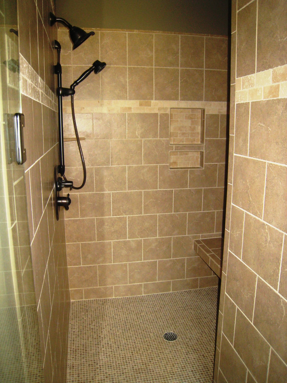 Custom shower and tiling installed by home remodeling company Hedrick Creative Building, LLC in Lexington, NC